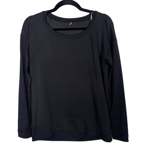Calia By Carrie Underwood S Black Mesh Pieced Long Sleeve Tee Tshirt Round Neck - Picture 1 of 8